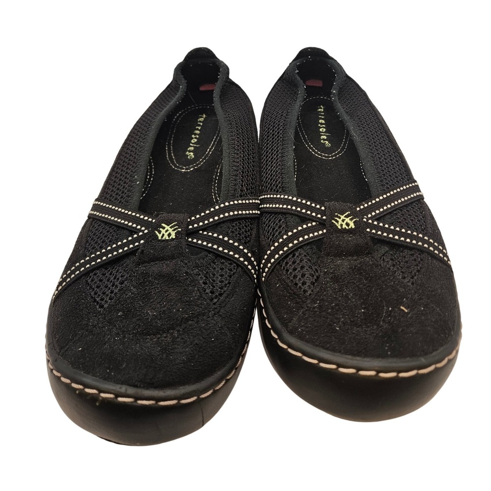 Terrasoles Sz 8β Echo Crossband Ballet Flats Cushioned Shoes Roomy Toe Box #383